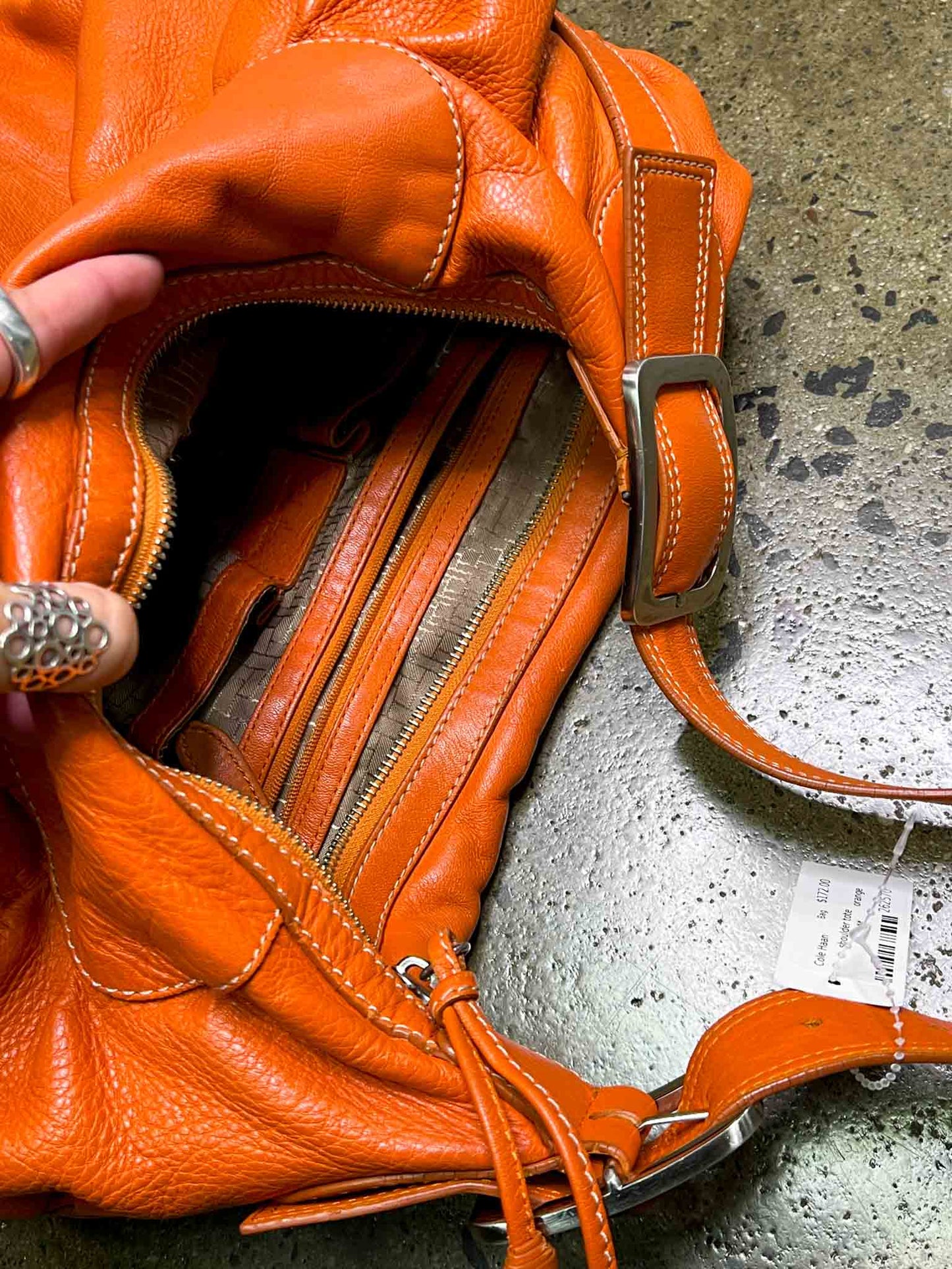 Cole Haan Orange Slouchy Shoulder Bag