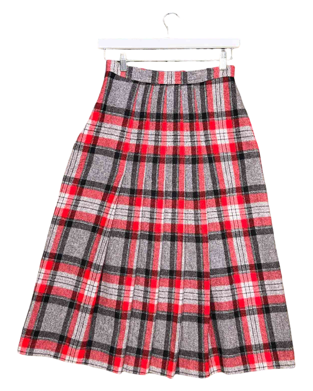 Size 12 | Sportscraft Grey\Red Wool Check Skirt