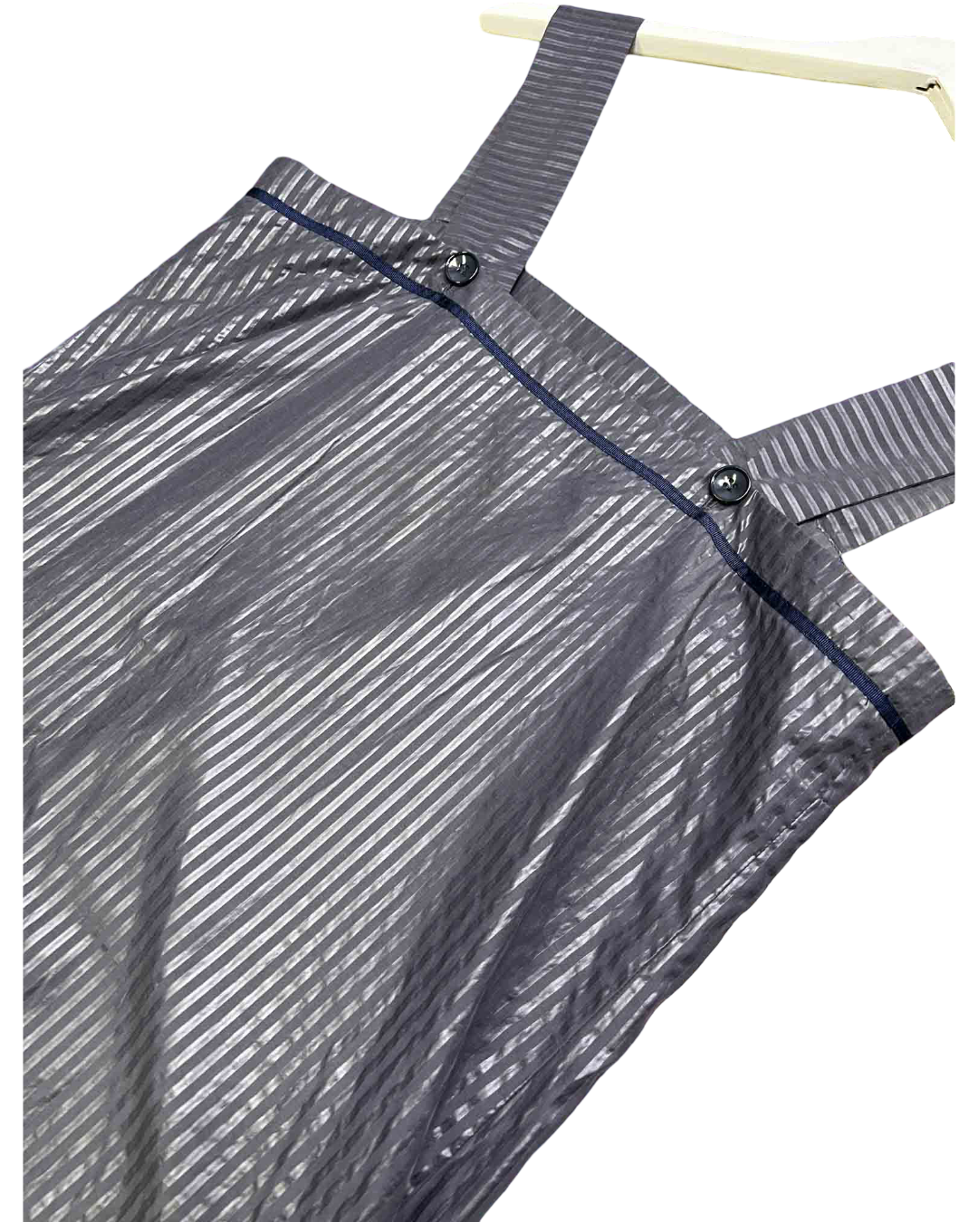 Size 38 (M) | Cop Copine Navy/Grey Pinstripe Babydoll Dress