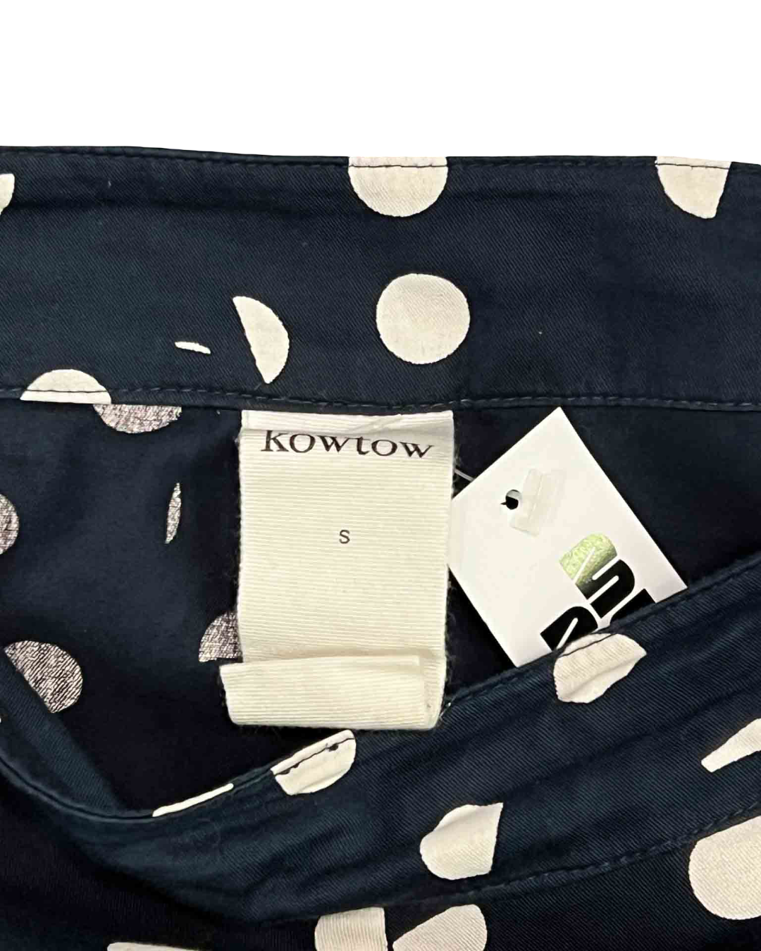 Size S | Kowtow Navy and White Polkadot Umbrella Skirt