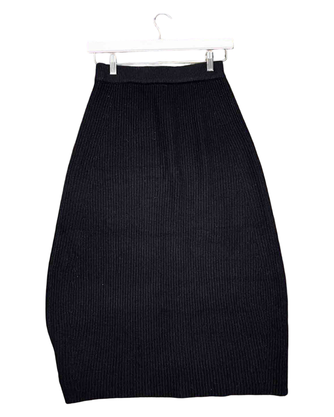 Size S | Alpha60 Black Merino Wool Midi Skirt