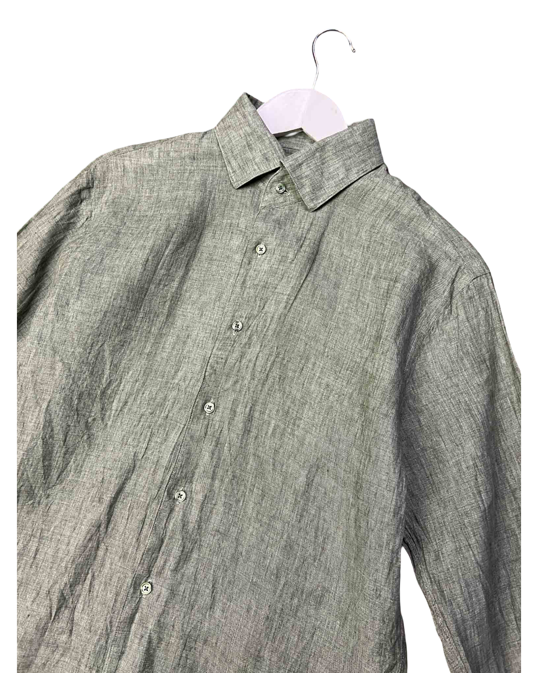 Size M | Godwin Charli Green Linen Shirt