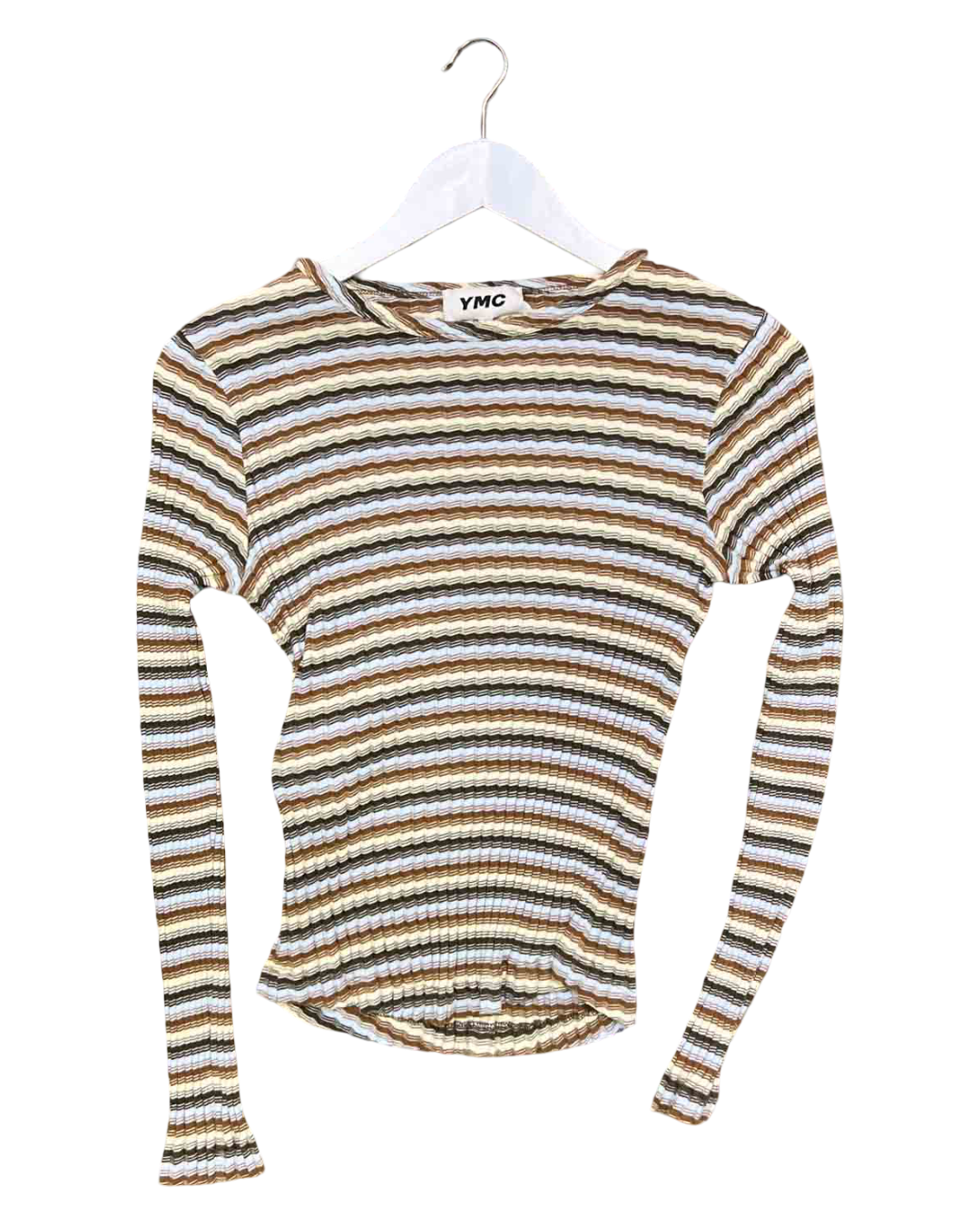 Size S | YMC Striped Cotton Long-Sleeve Top