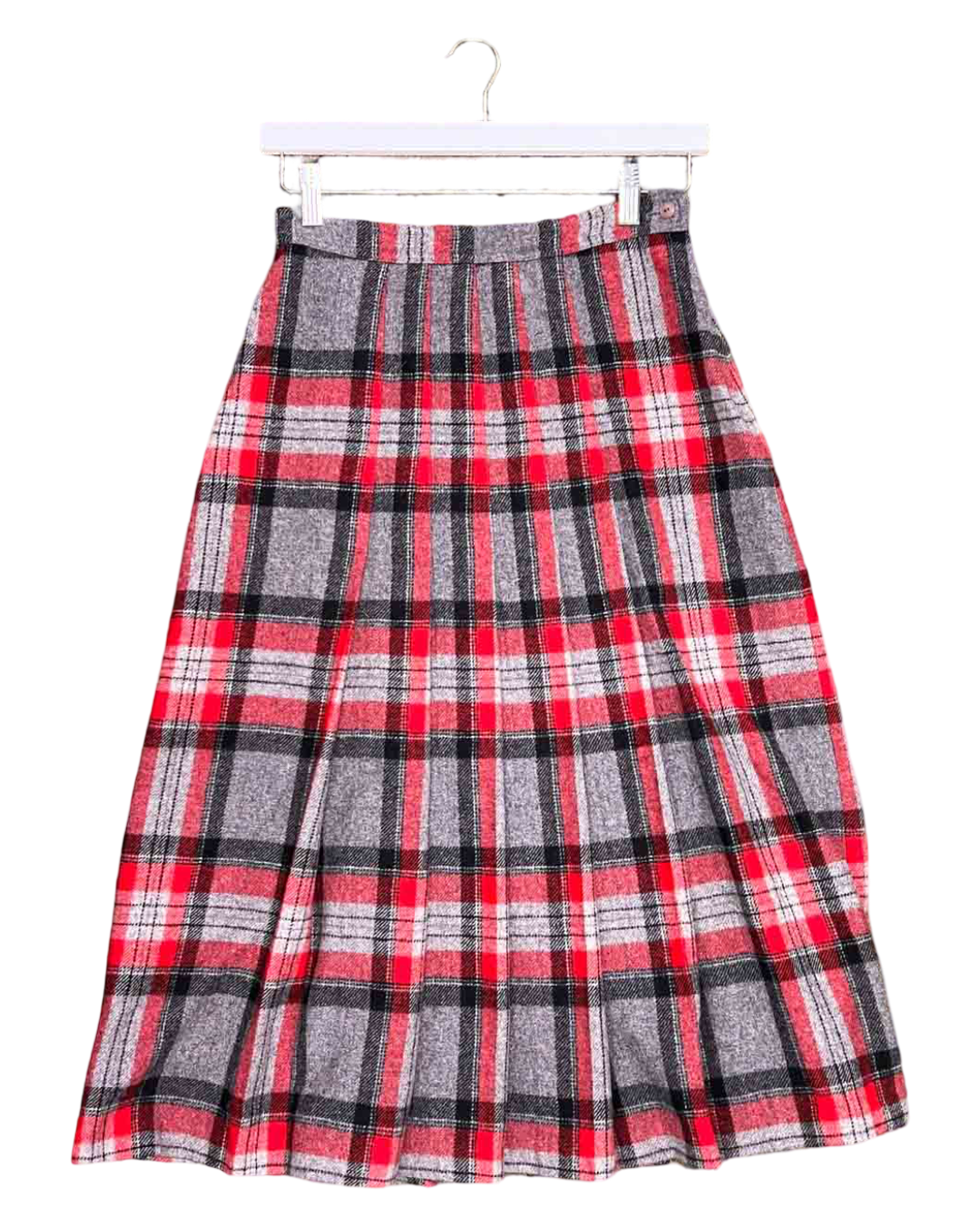 Size 12 | Sportscraft Grey\Red Wool Check Skirt