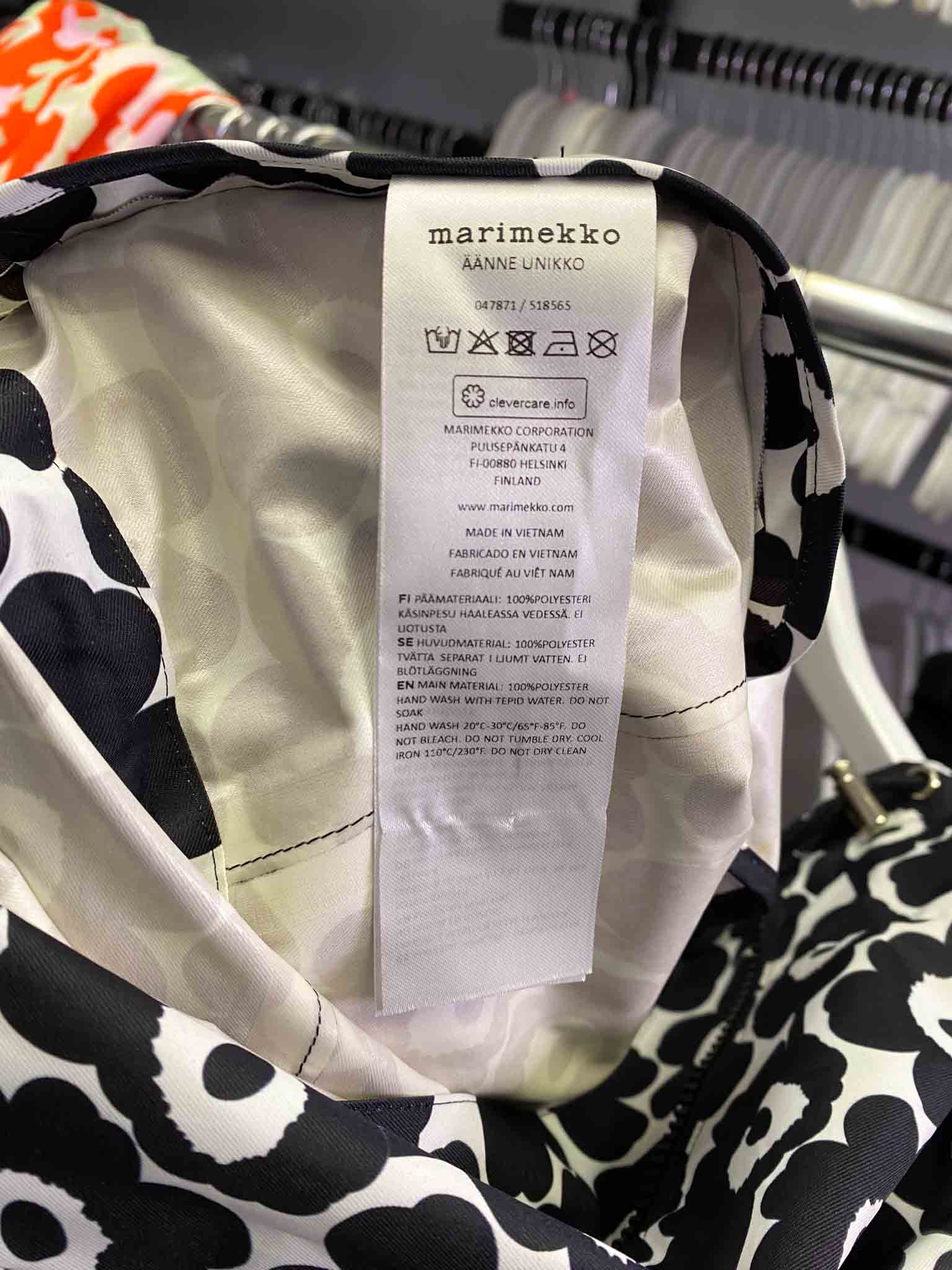 Size S | Marimekko Black Rain Coat – Mutual Muse