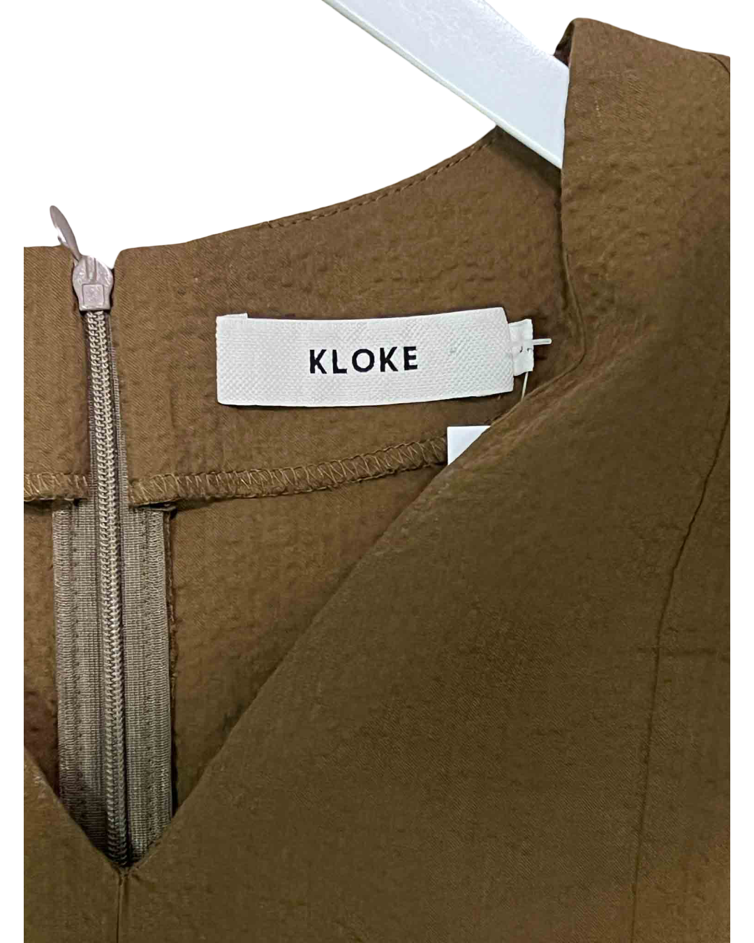 Size L | Kloke Brown Seersucker Surface Dress