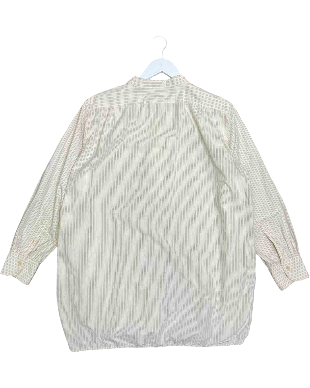 Size 16 | Toast Pinstripe Band Collar Tunic Shirt