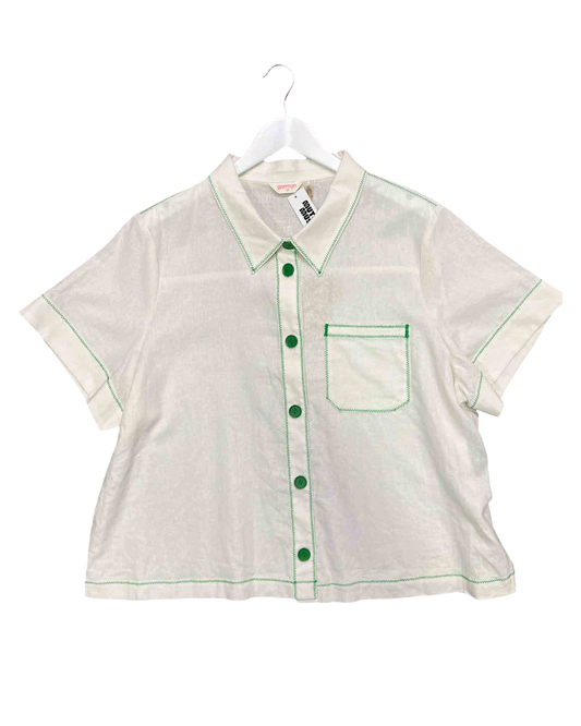 Size 20 | Gorman Contrast Stitch Cotton Shirt With Tags