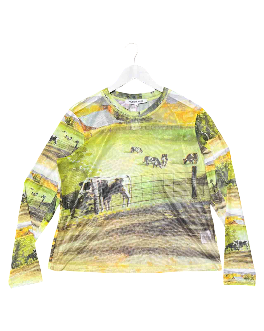 Size XL | Variety Hour Golden Farm Field Mesh Top