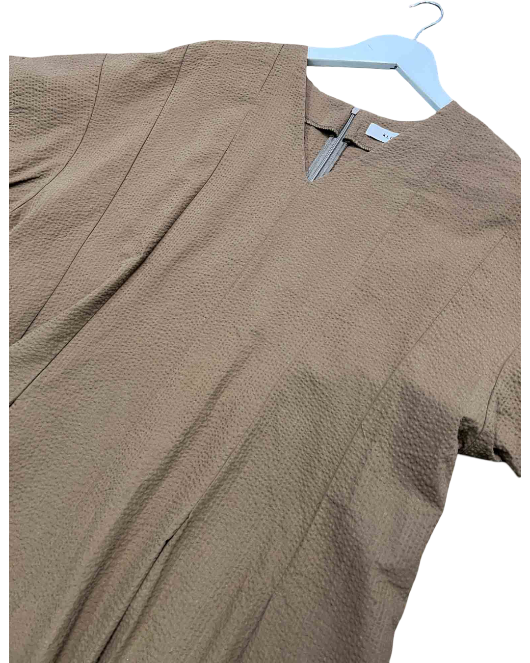 Size L | Kloke Brown Seersucker Surface Dress