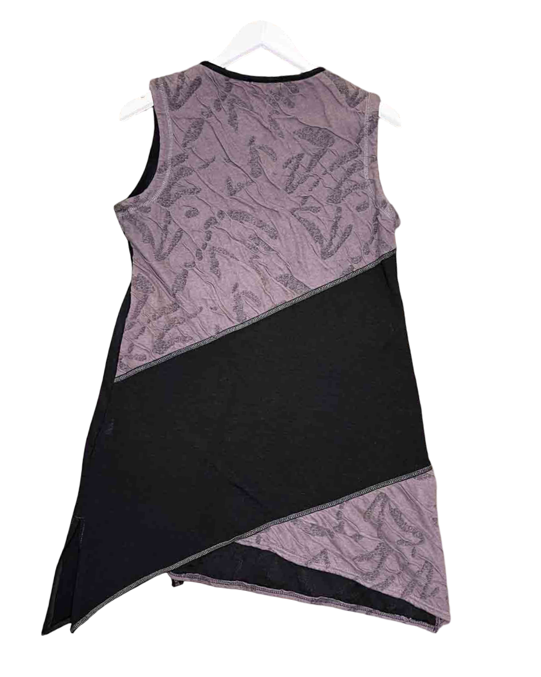 Size M | Whispers Mauve/Black Asymmetric Mini Dress