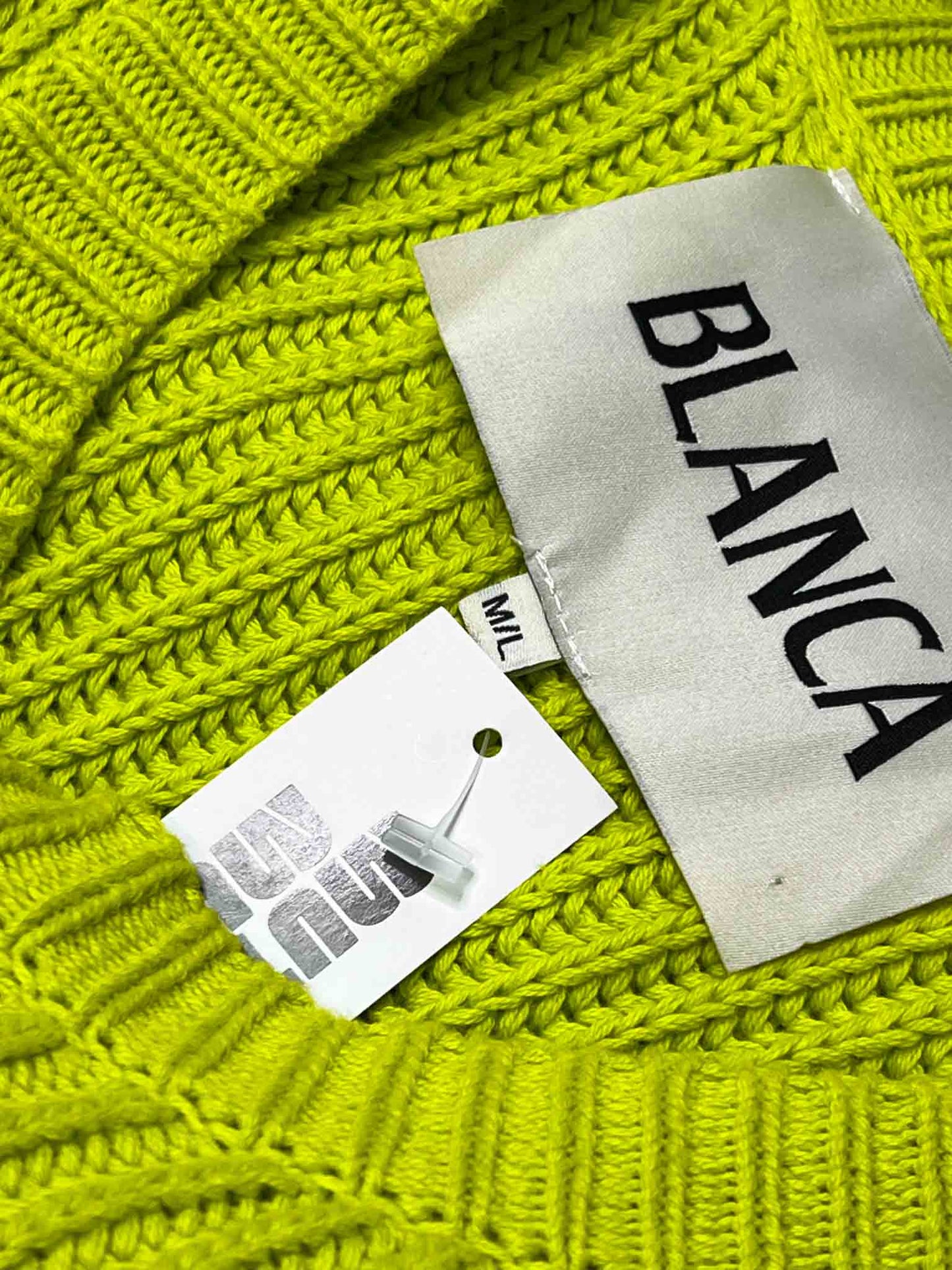 Size M/L | Blanca Lime Green Cotton Kitted Jumper