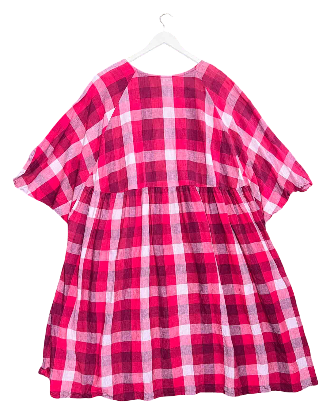Size XXL | Penelope Durston Red Linen Check Dress