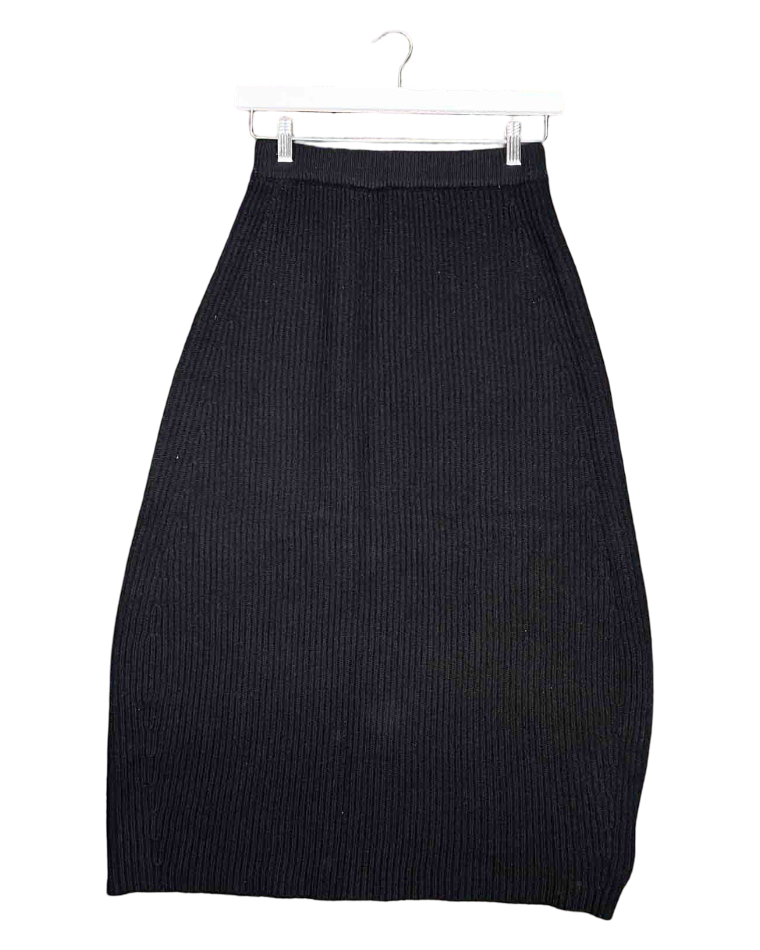Size S | Alpha60 Black Merino Wool Midi Skirt