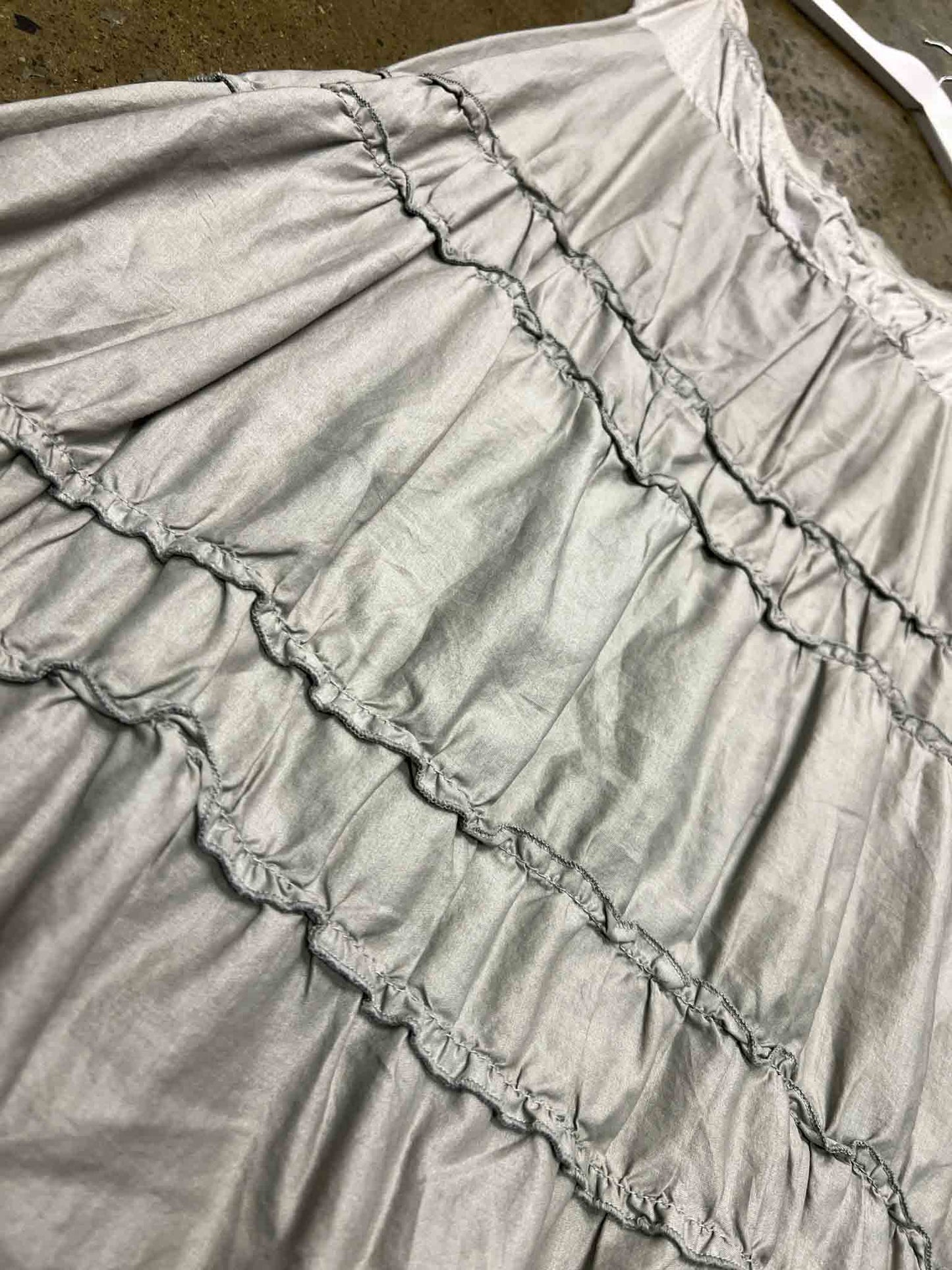 Size S/M | Cop Copine Grey Cotton Tiered Ruffle Dress