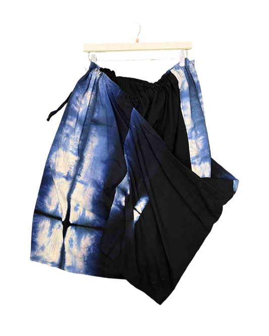 Size OSFM | Comme des Garçons Blue Tie-Dye Assymetrical Skirt
