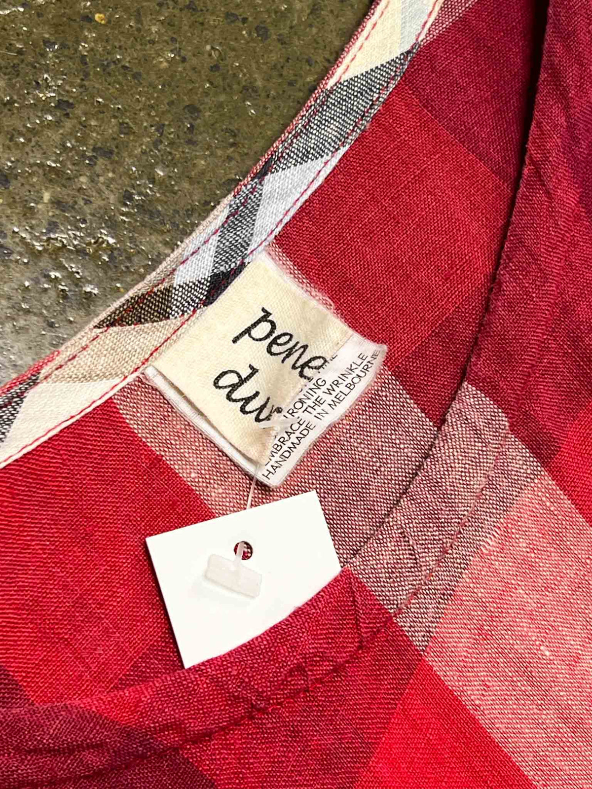 Size XXL | Penelope Durston Red Linen Check Dress
