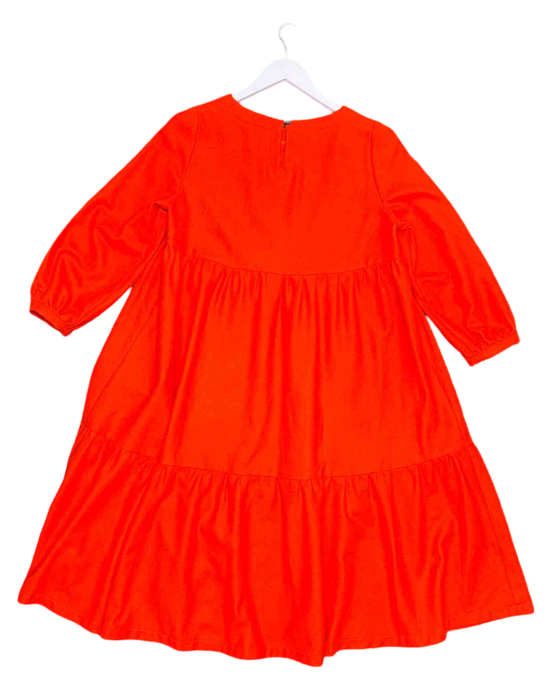 Size XL | Orange Rosé a Pois Orange Tiered Smock Dress