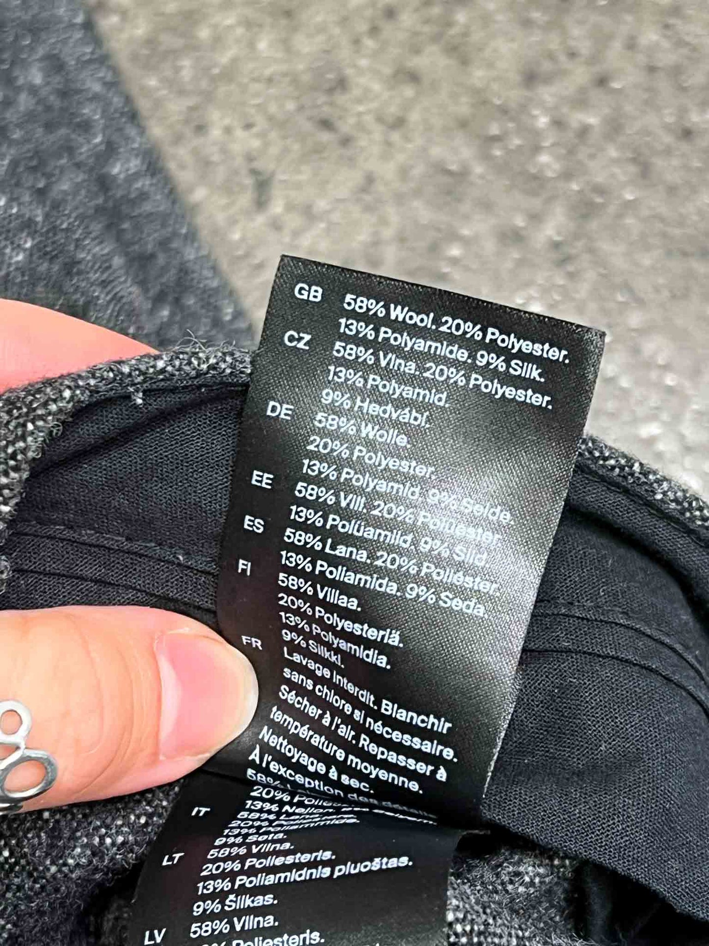 Size 44 (10-12) | COS Grey Wool Blend Pants
