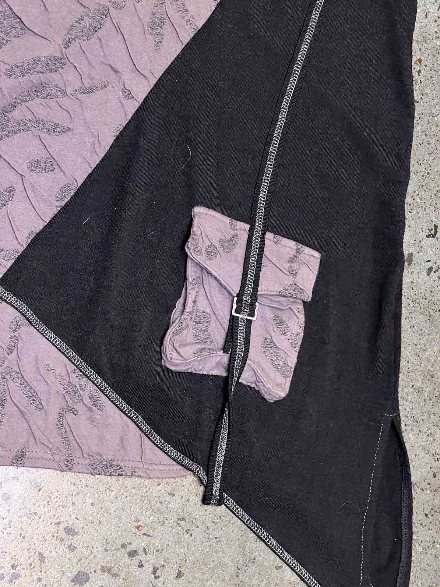 Size M | Whispers Mauve/Black Asymmetric Mini Dress
