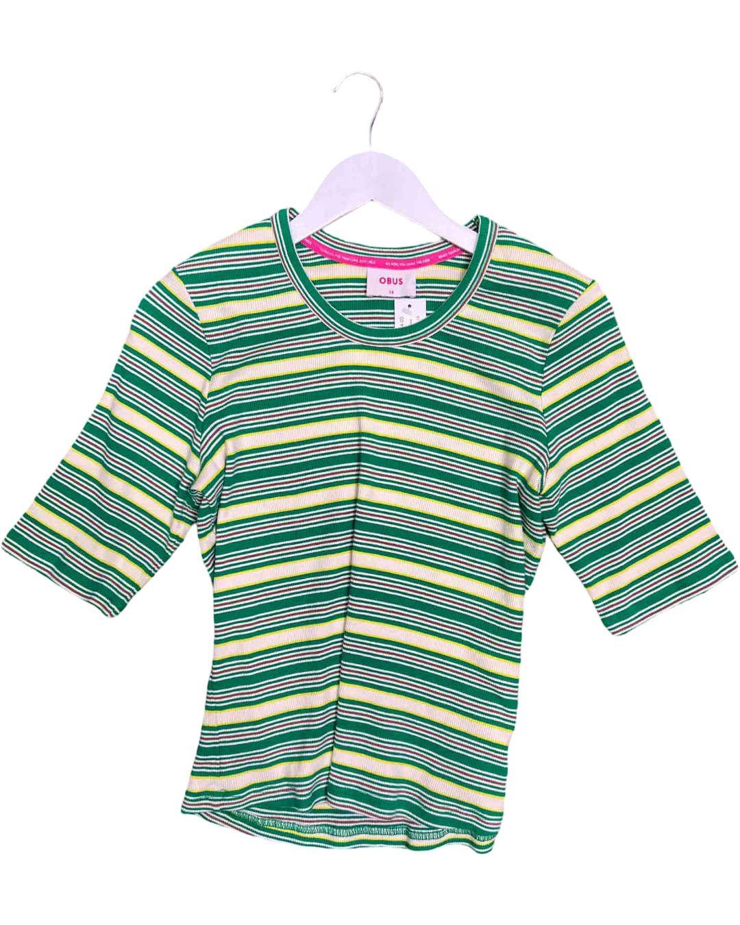 Size 14 | Obus Striped Ribbed Jersey Top