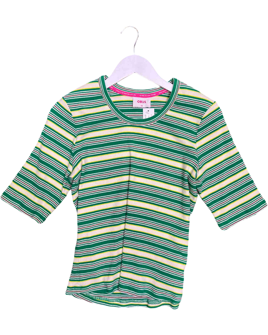 Size 14 | Obus Striped Ribbed Jersey Top