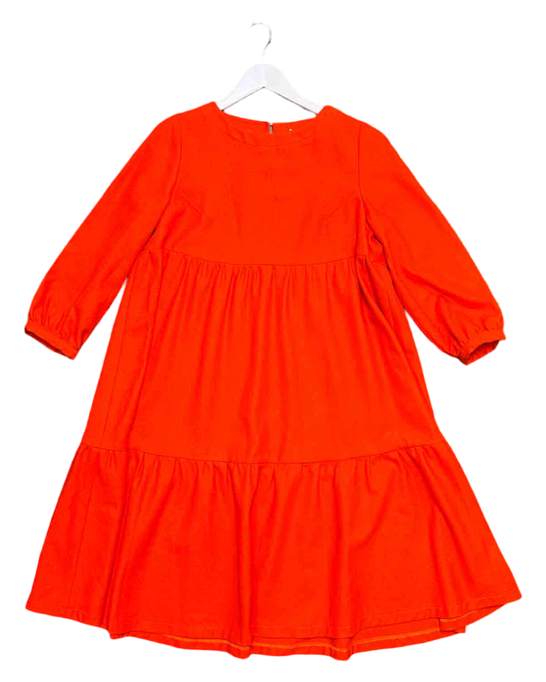 Size XL | Orange Rosé a Pois Orange Tiered Smock Dress