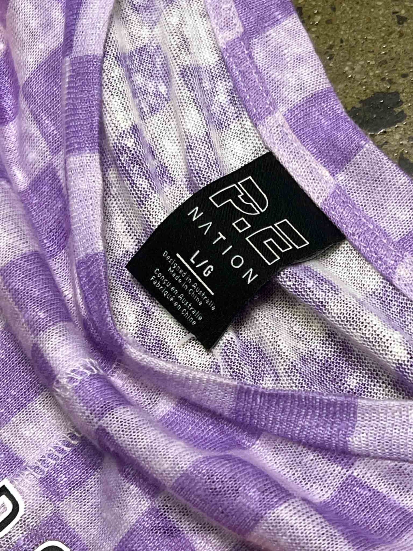 Size L | PE Nation Purple Linen Checkered Jumper