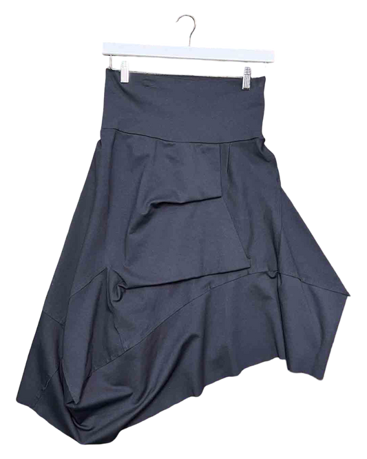Size S | Fool Charcoal Asymmetric Midi Skirt