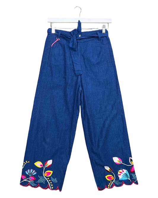 Size 8 | Gorman Pants Indigo Cotton Party Pants NWT