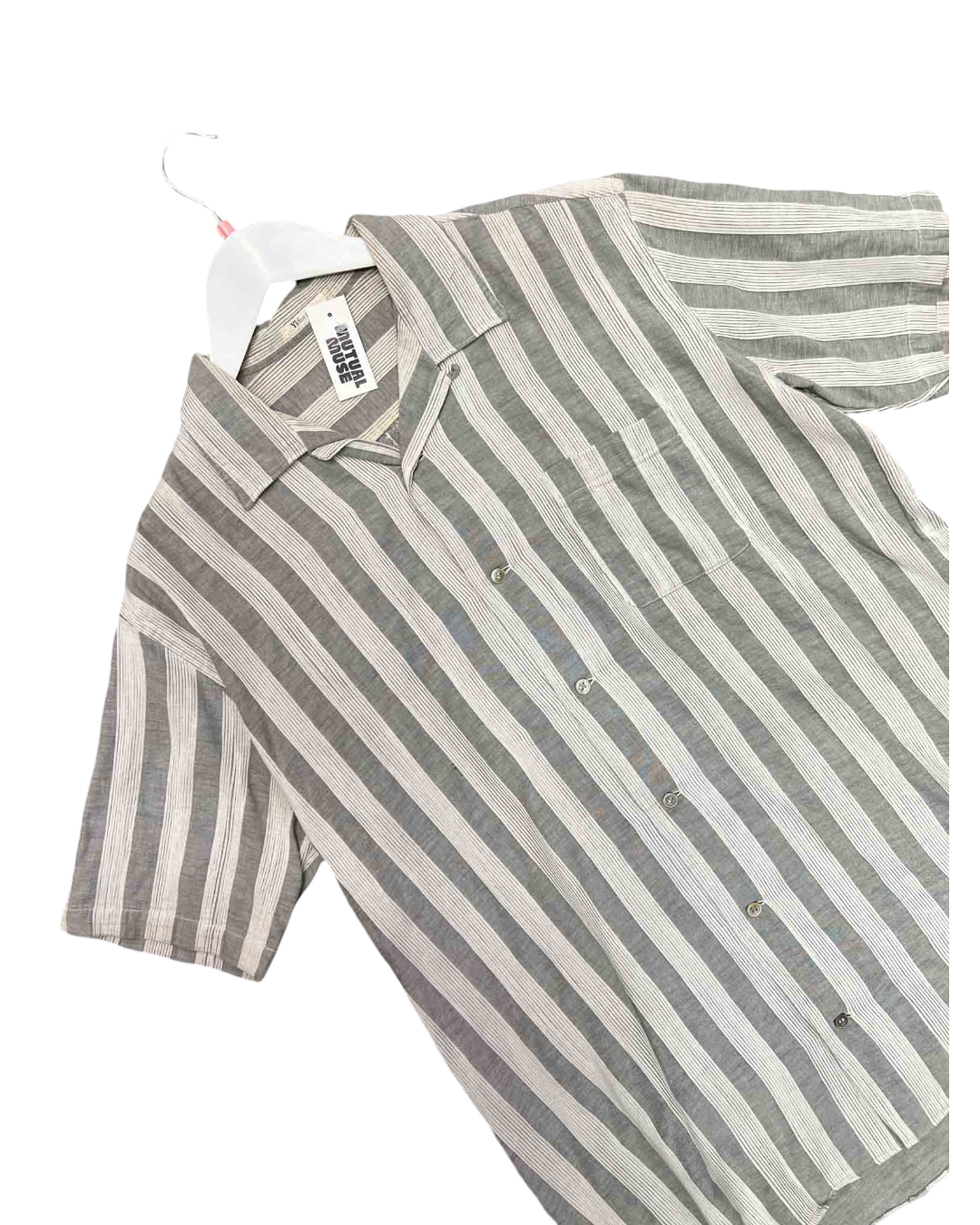 Size L | Y's for Men Grey Stripe Shirt