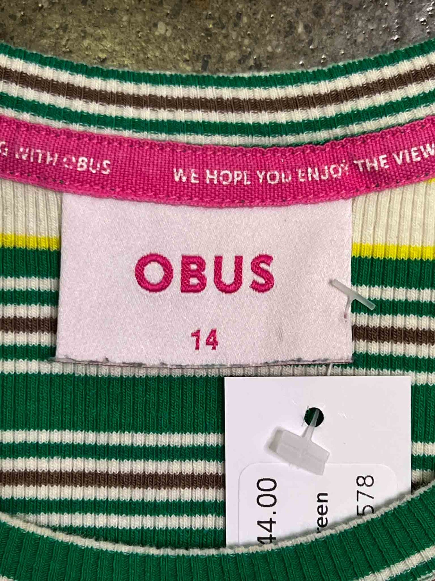 Size 14 | Obus Striped Ribbed Jersey Top