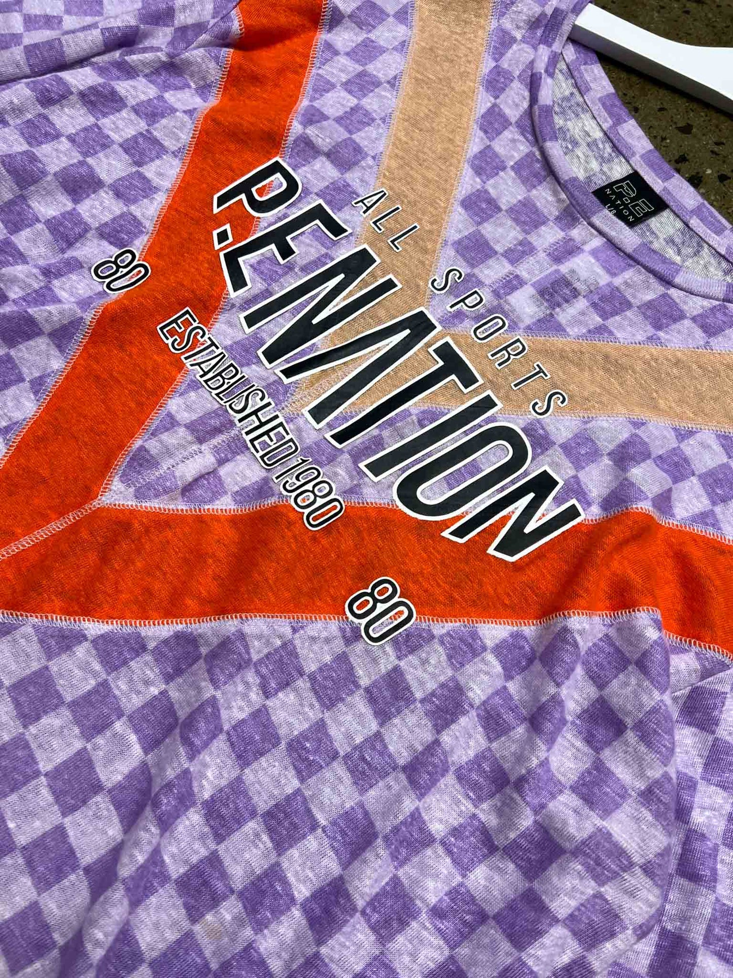 Size L | PE Nation Purple Linen Checkered Jumper