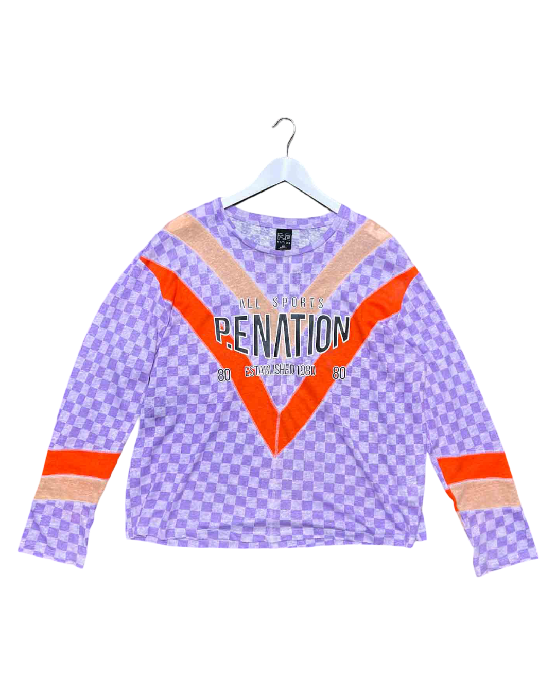 Size L | PE Nation Purple Linen Checkered Jumper