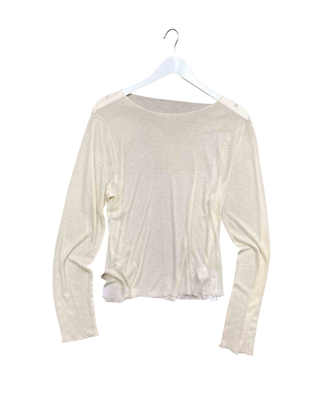 Size XL |  Deiji Studios Sheer Ribbed Viscose Blend Top