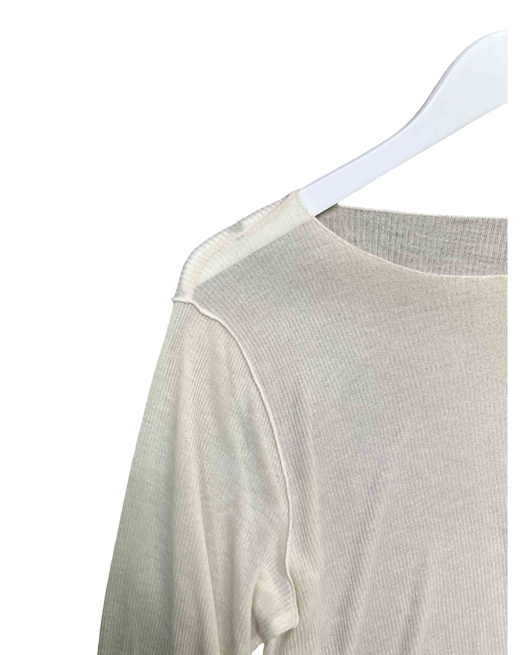 Size XL |  Deiji Studios Sheer Ribbed Viscose Blend Top