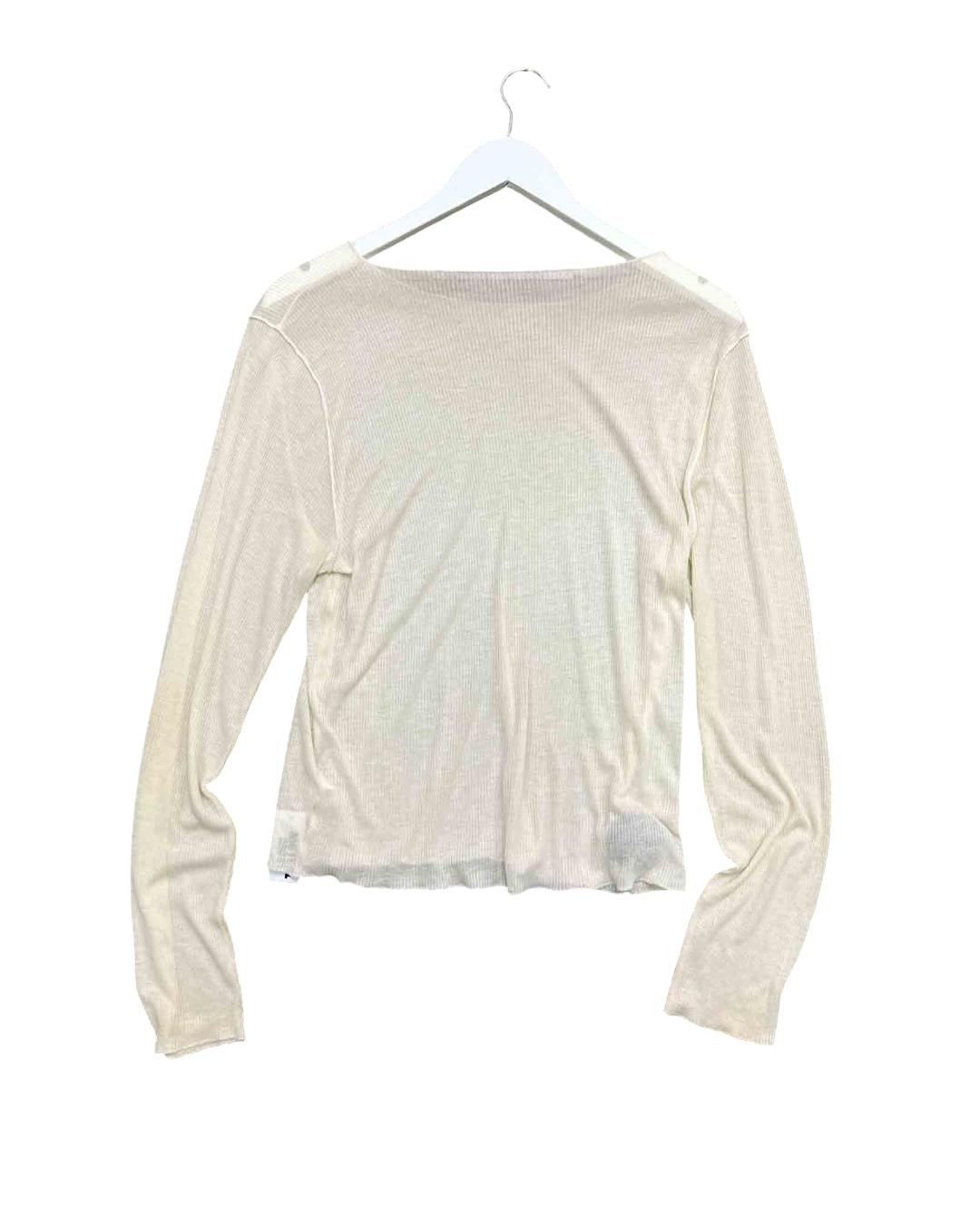 Size XL |  Deiji Studios Sheer Ribbed Viscose Blend Top