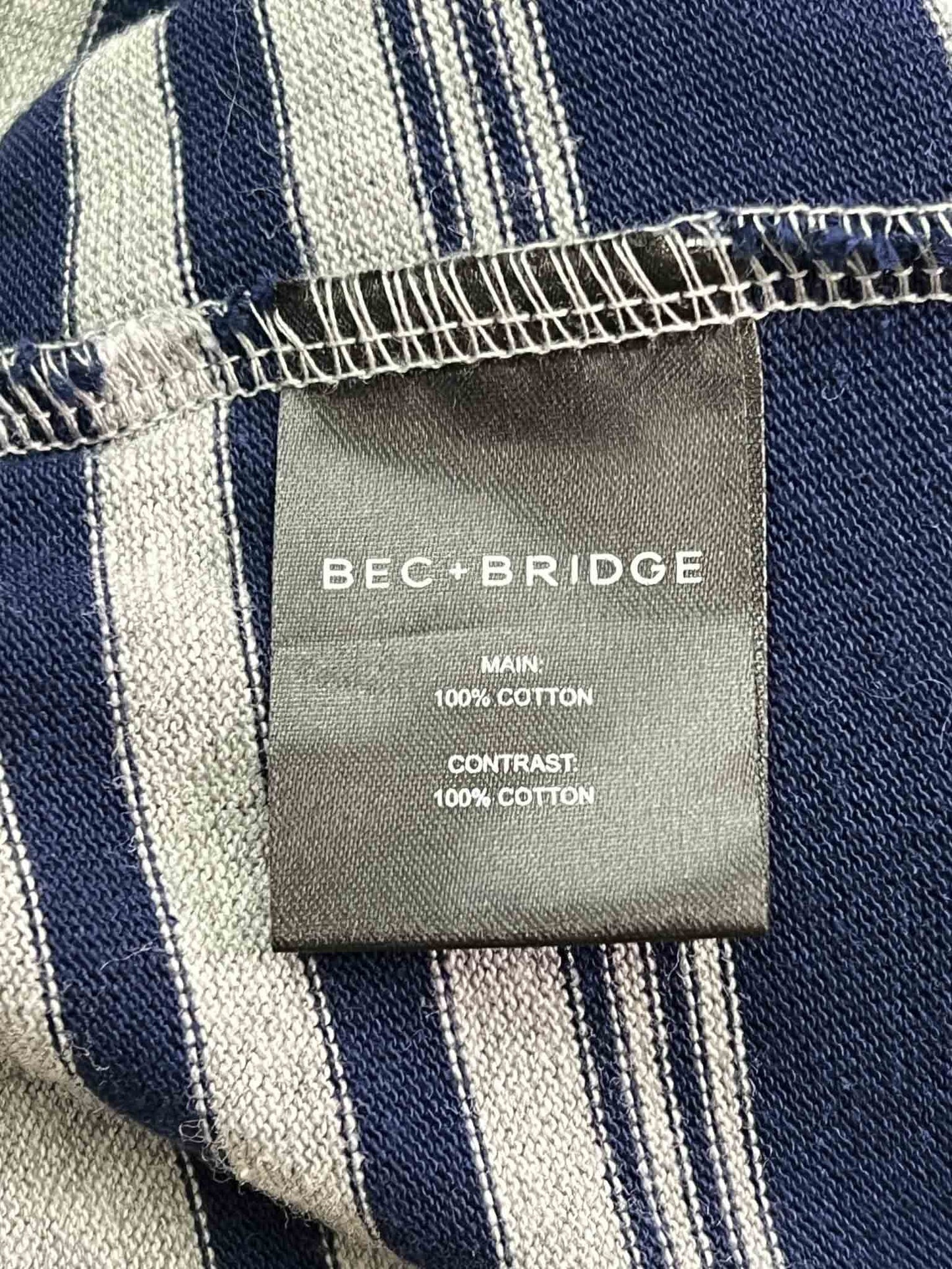 Size 10 | Bec + Bridge Grey, Brown and Blue Stripe Polo Dress