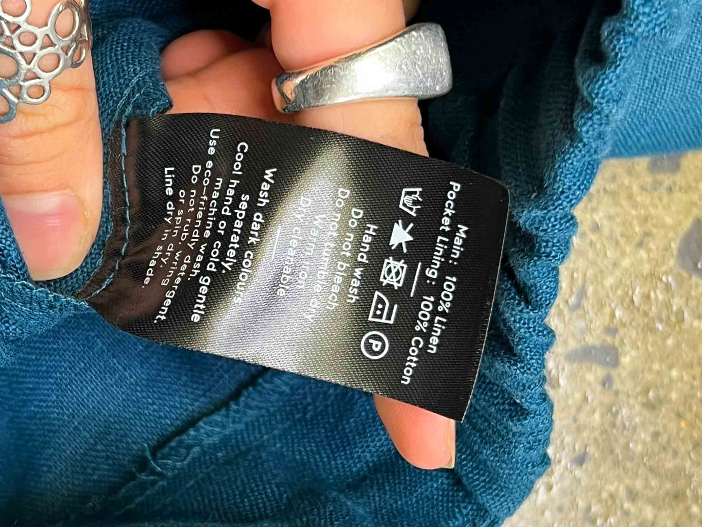 Size 14 (XL) | Elk Teal Linen Wide-Leg Pants