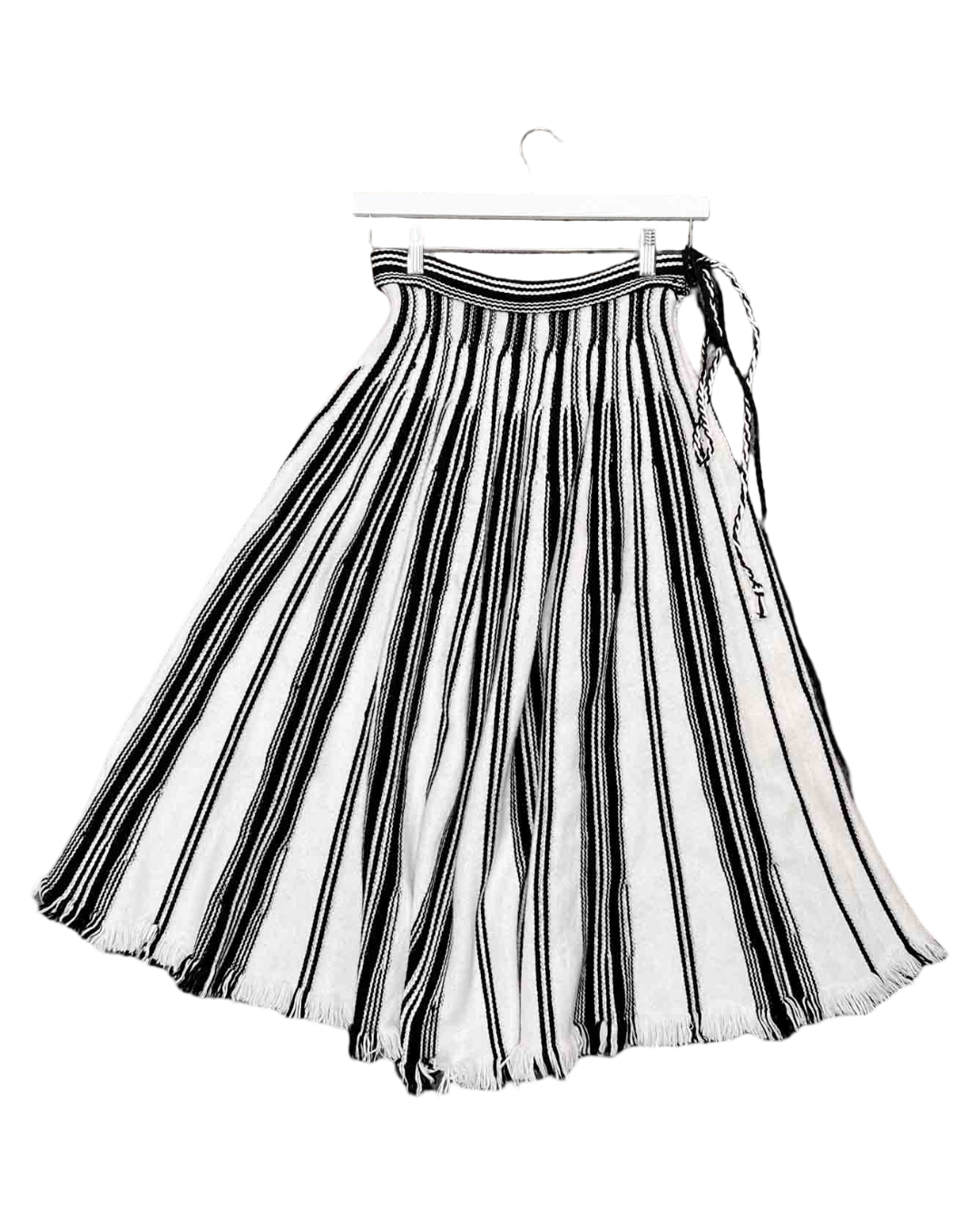 Size L | Artist & Art Striped Wool Knit Midi Skirt