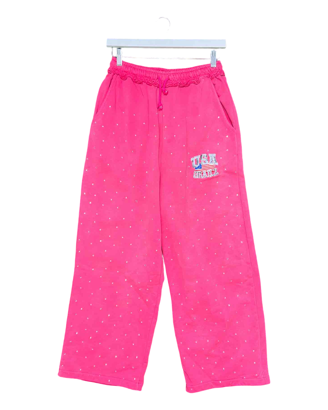 Size M | Grailz Pink Bedazzled Track Pants