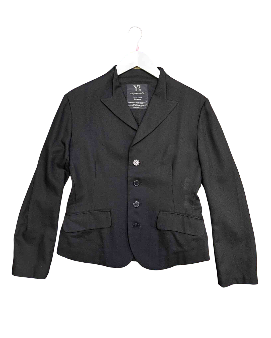 Size 2 (S/M) | Y's Yohji Yamamoto Fine Wool Fitted Jacket
