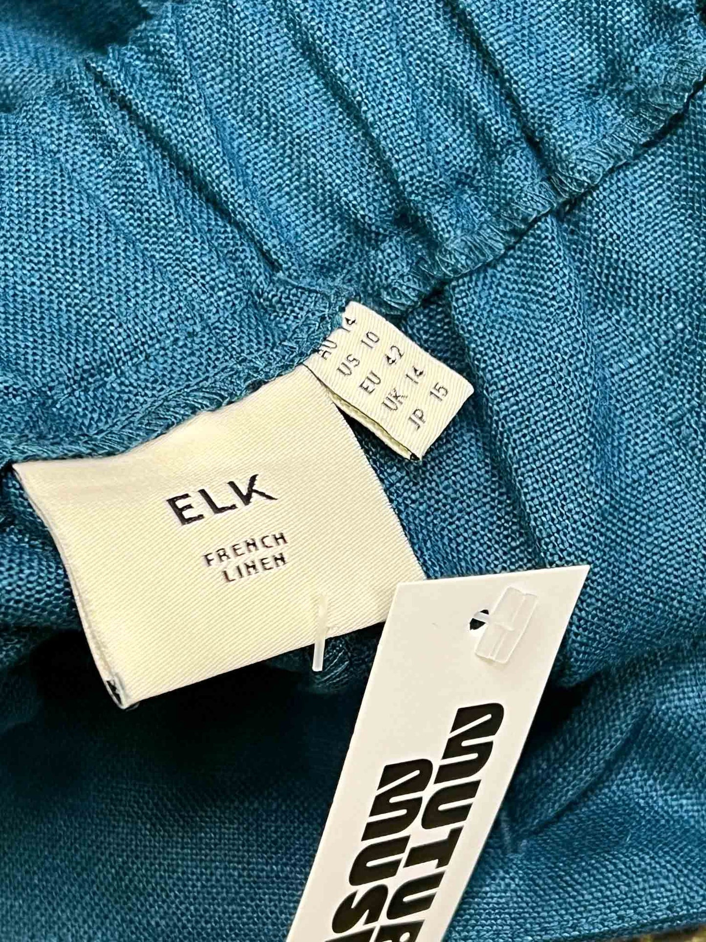 Size 14 (XL) | Elk Teal Linen Wide-Leg Pants