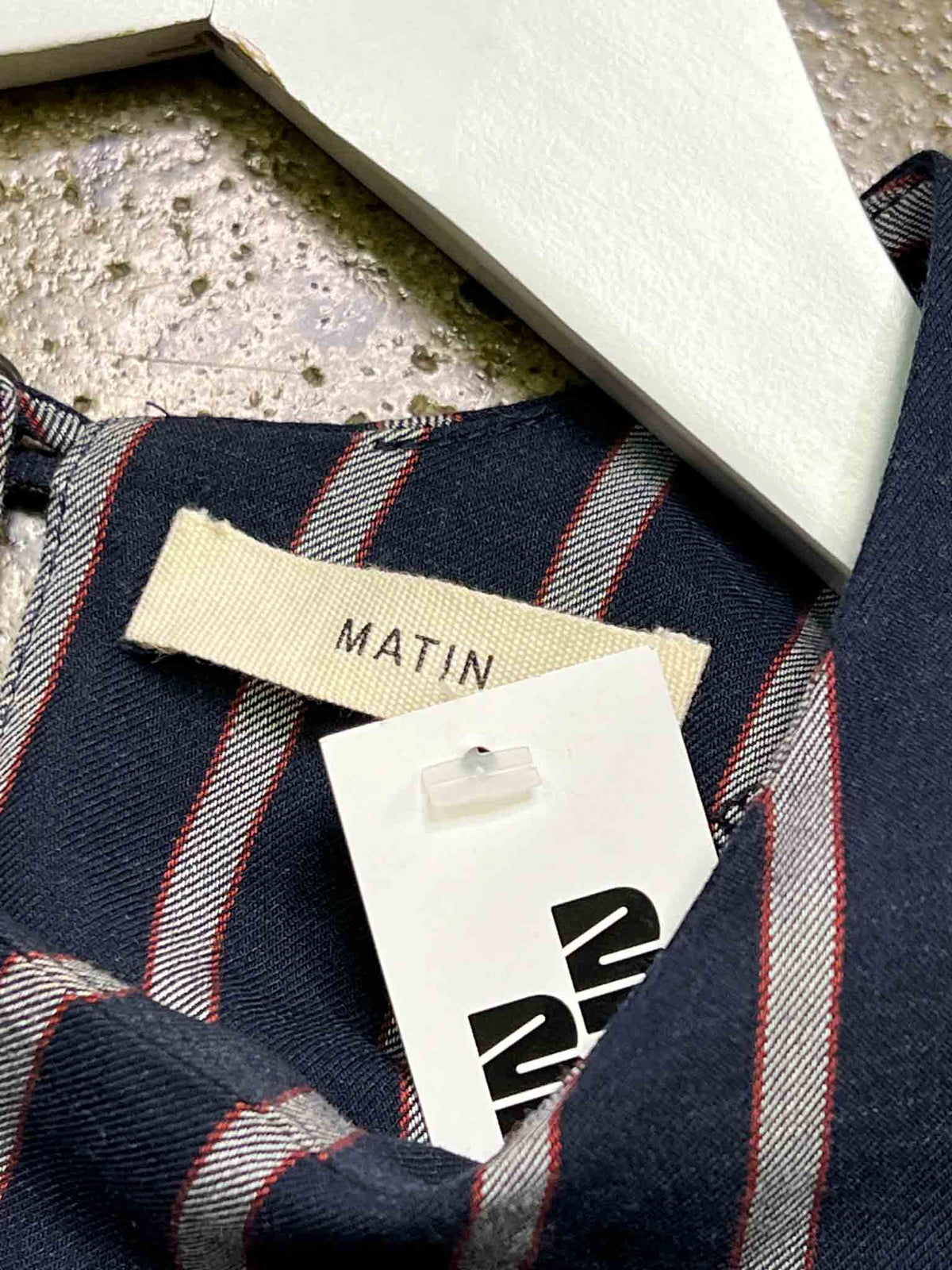 Size 6 (XS) | Matin Navy Striped Mini Dress