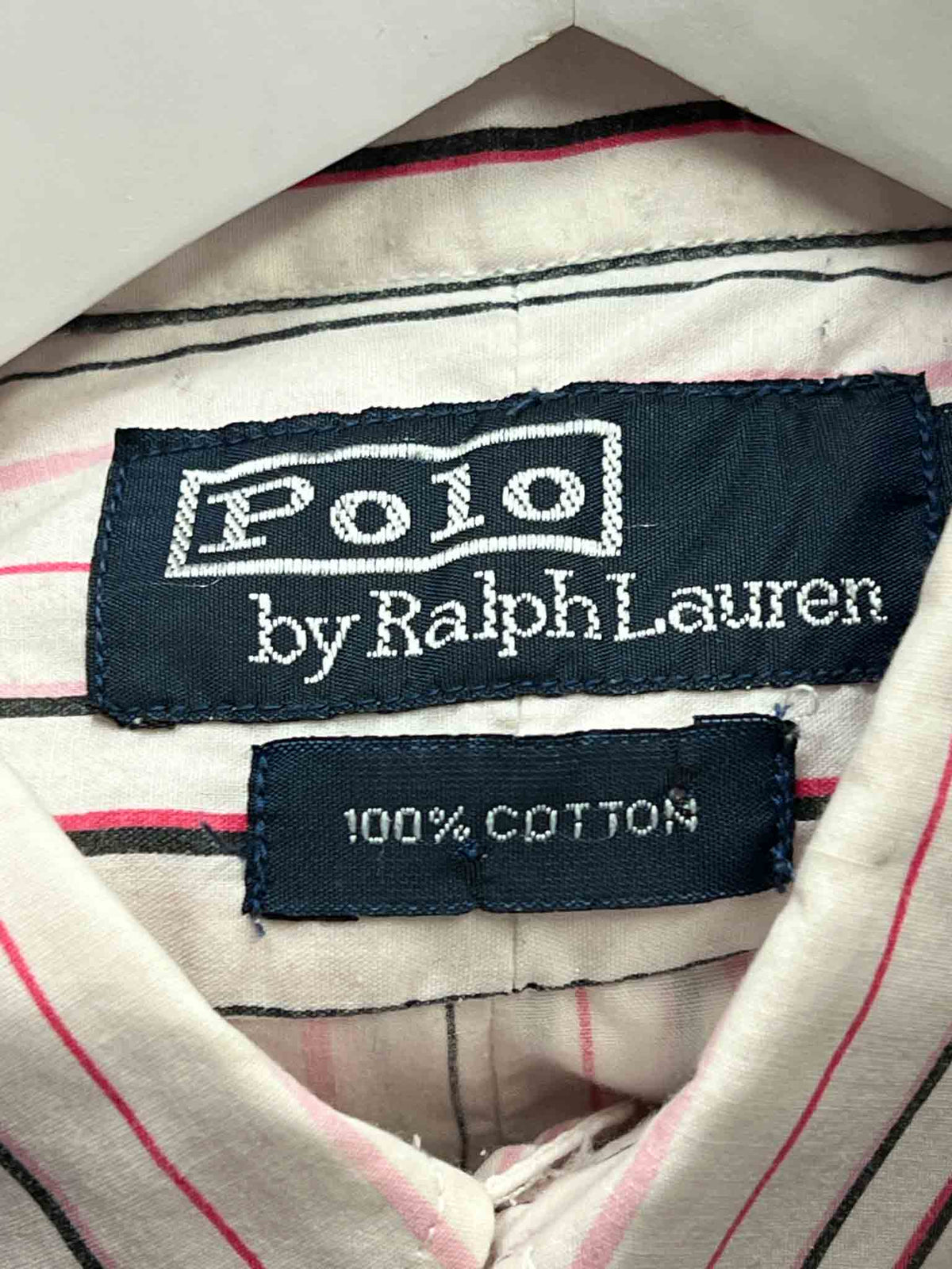 Size L | Ralph Lauren White and Pink Stripe Shirt