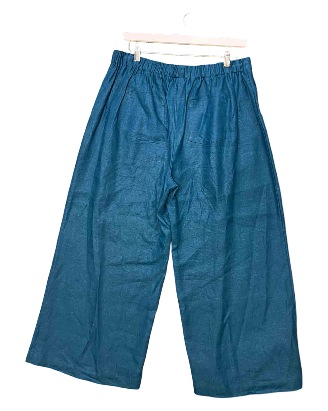 Size 14 (XL) | Elk Teal Linen Wide-Leg Pants