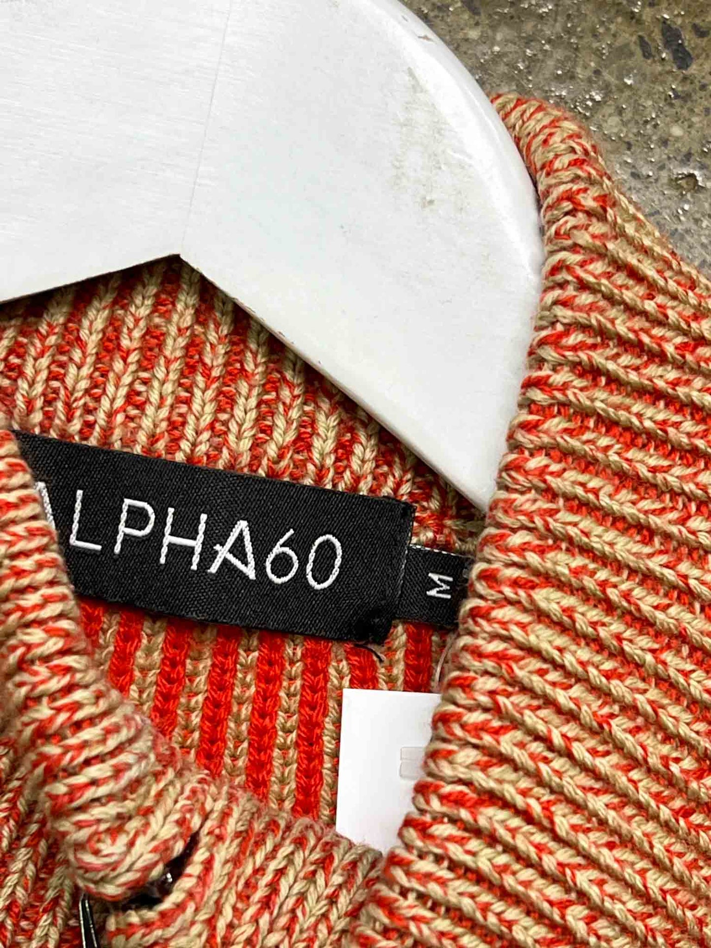 Size M | Alpha60 Striped Merino Wool Zip-Up Jacket
