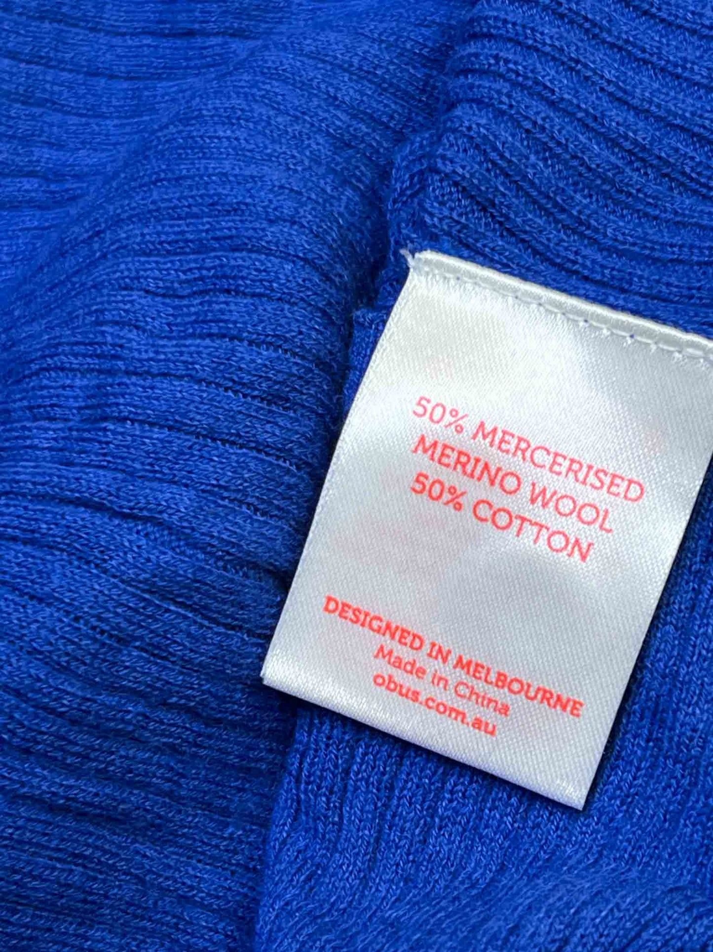 Size S | Obus Cobalt Merino Wool Blend Top