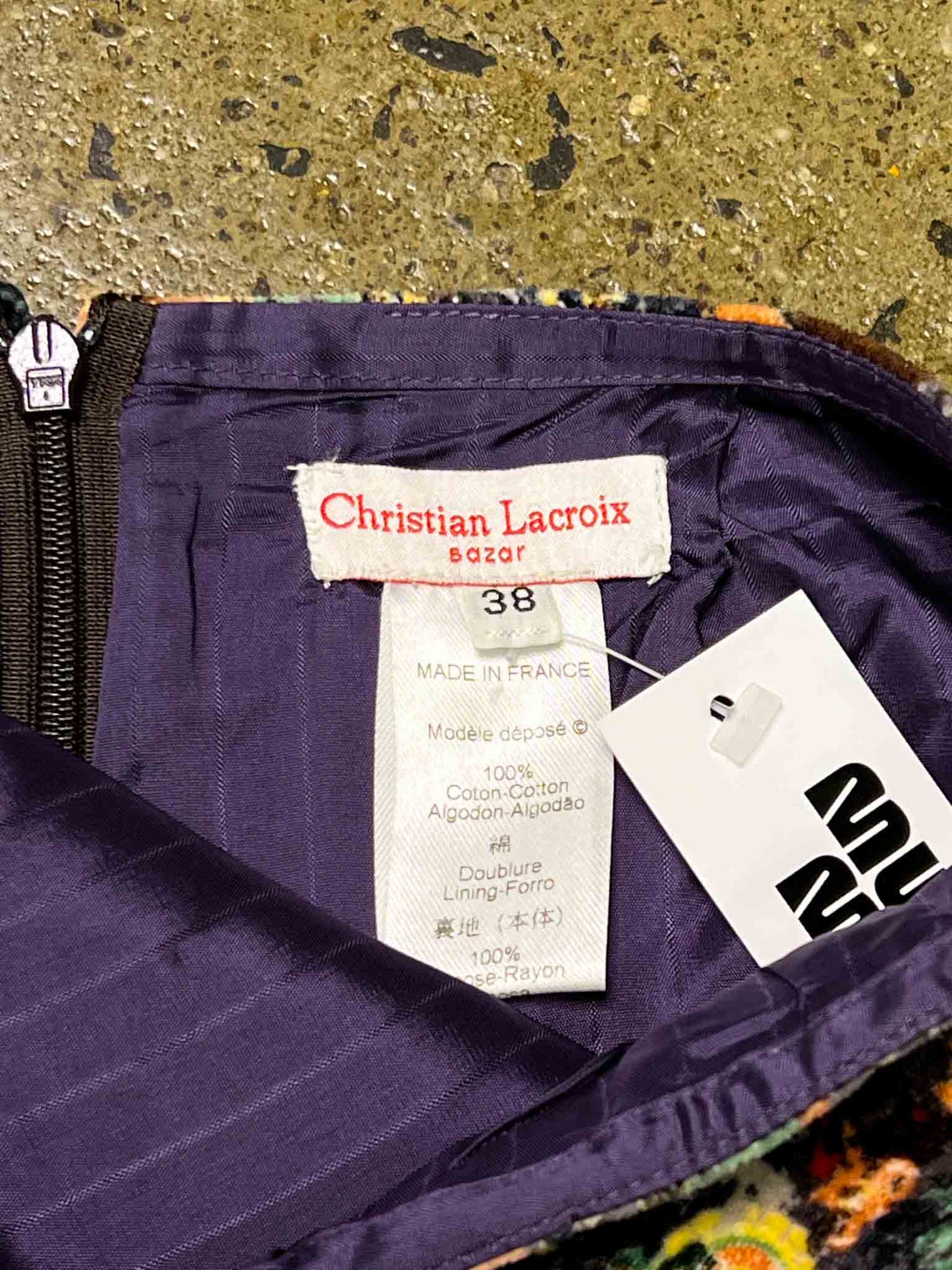 Size S | Christian Lacroix Bazar Purple Velour Skirt