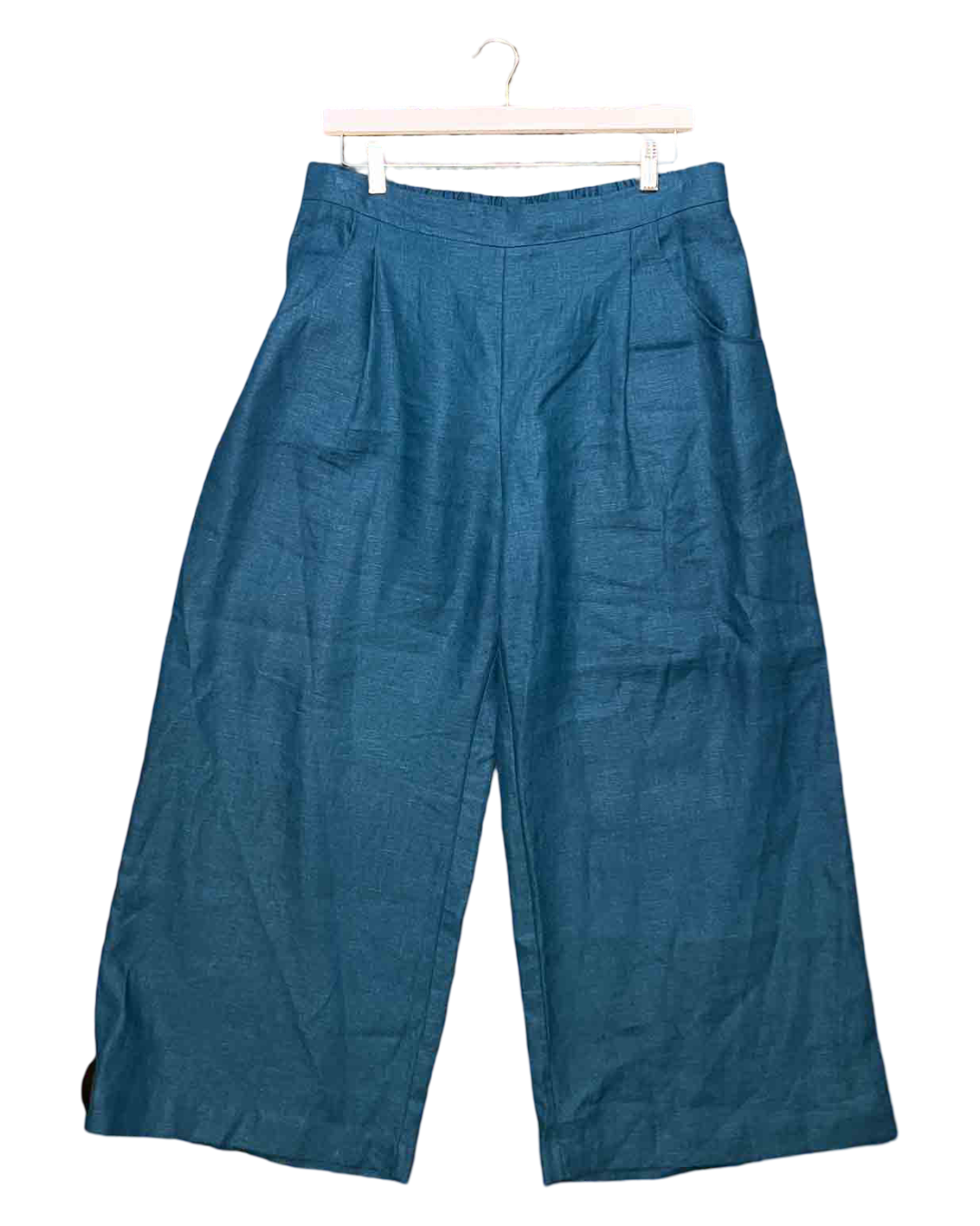 Size 14 (XL) | Elk Teal Linen Wide-Leg Pants